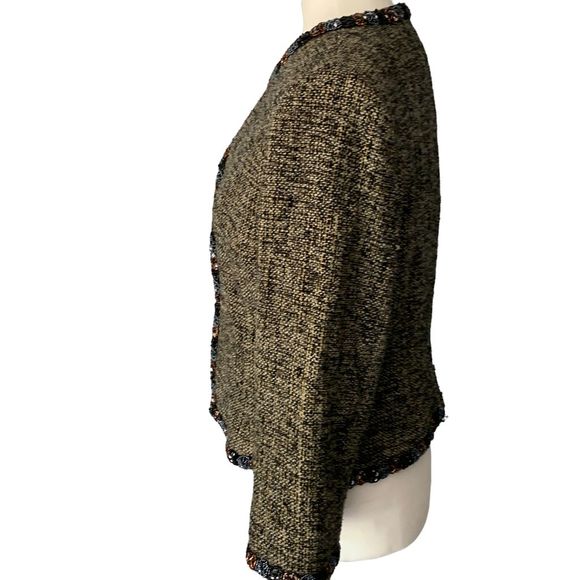 Jossefine Chaya Petite Beaded Embellished Tweed Blazer Size 10 - Picture 6 of 8